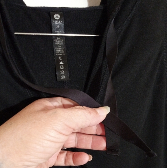 90 degrees by reflex black sleeveless hoodie with surplice neckline size XS - Picture 3 of 7